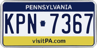 PA license plate KPN7367