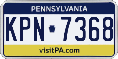 PA license plate KPN7368