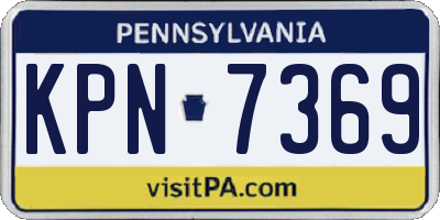 PA license plate KPN7369