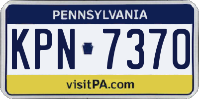 PA license plate KPN7370