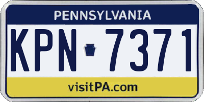 PA license plate KPN7371
