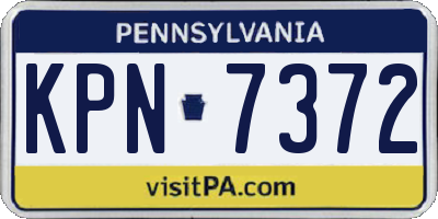 PA license plate KPN7372