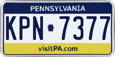 PA license plate KPN7377