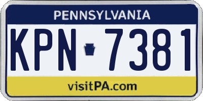 PA license plate KPN7381