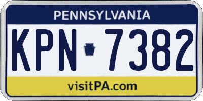 PA license plate KPN7382