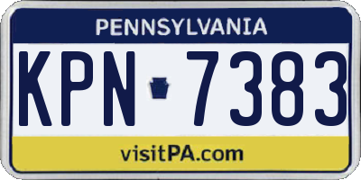 PA license plate KPN7383
