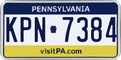 PA license plate KPN7384