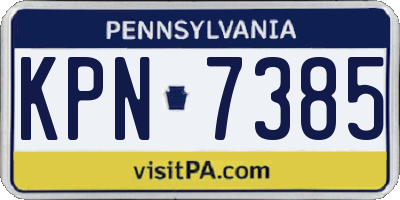 PA license plate KPN7385