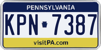 PA license plate KPN7387