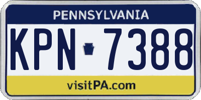 PA license plate KPN7388