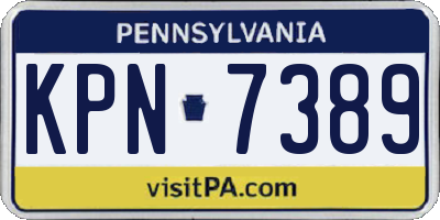 PA license plate KPN7389