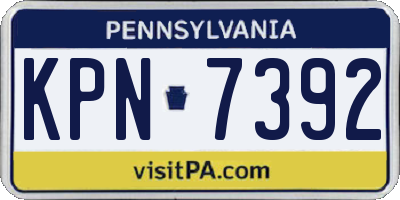 PA license plate KPN7392