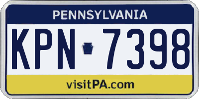 PA license plate KPN7398