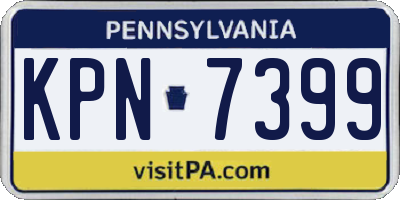 PA license plate KPN7399