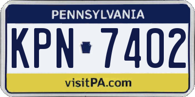 PA license plate KPN7402