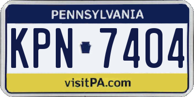 PA license plate KPN7404
