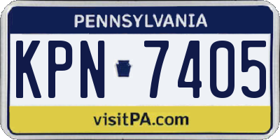 PA license plate KPN7405