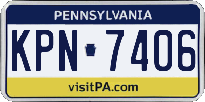 PA license plate KPN7406