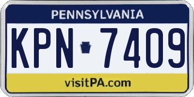 PA license plate KPN7409