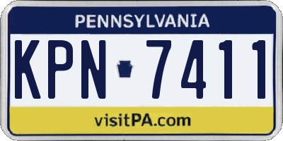 PA license plate KPN7411
