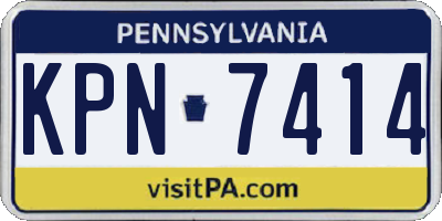 PA license plate KPN7414
