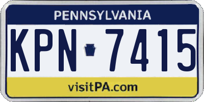PA license plate KPN7415