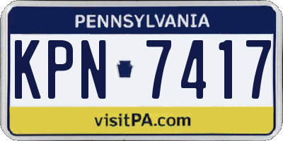 PA license plate KPN7417