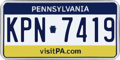 PA license plate KPN7419