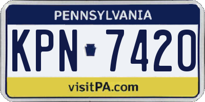 PA license plate KPN7420