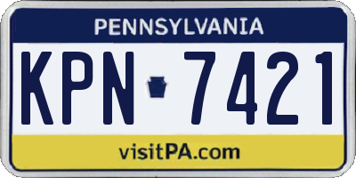 PA license plate KPN7421