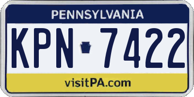 PA license plate KPN7422