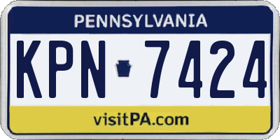 PA license plate KPN7424