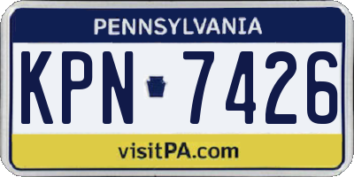PA license plate KPN7426