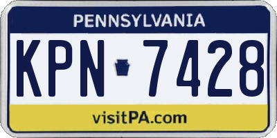 PA license plate KPN7428
