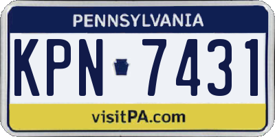 PA license plate KPN7431