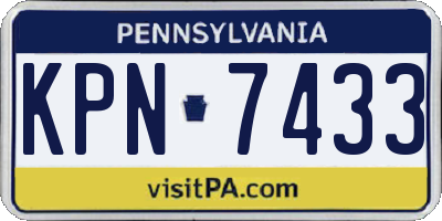PA license plate KPN7433