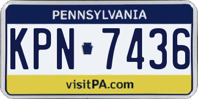 PA license plate KPN7436