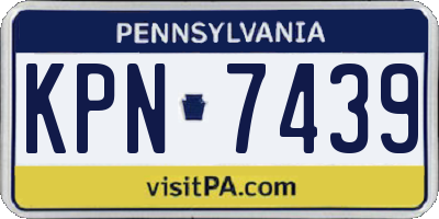 PA license plate KPN7439