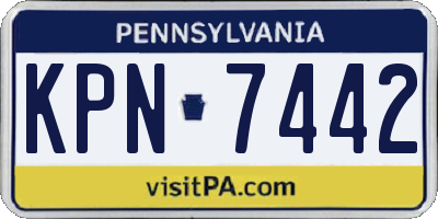 PA license plate KPN7442
