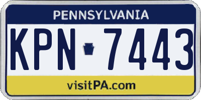 PA license plate KPN7443