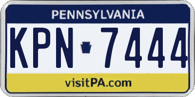 PA license plate KPN7444