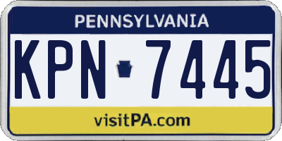 PA license plate KPN7445
