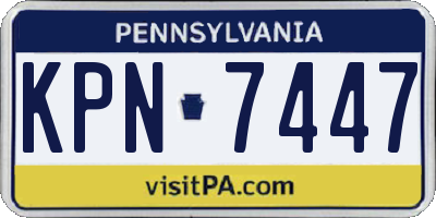 PA license plate KPN7447