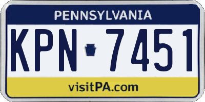 PA license plate KPN7451