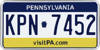 PA license plate KPN7452