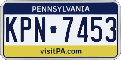 PA license plate KPN7453