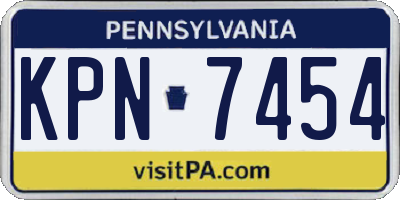 PA license plate KPN7454