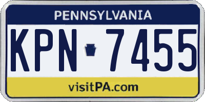 PA license plate KPN7455