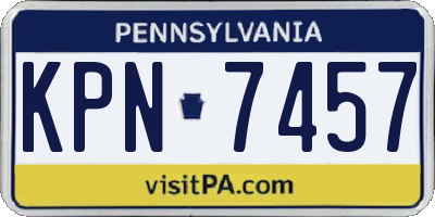 PA license plate KPN7457