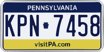 PA license plate KPN7458